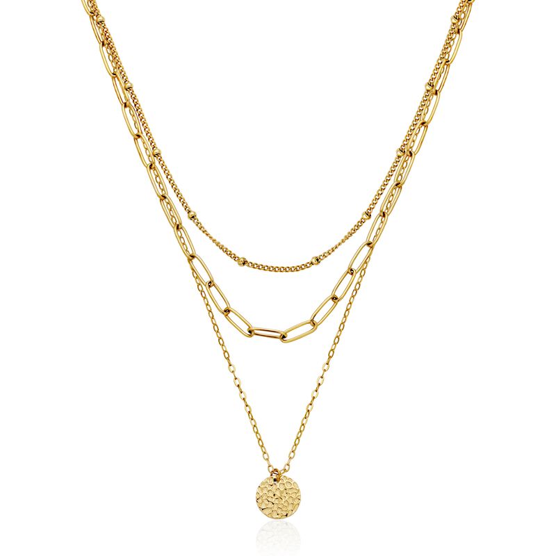 3-Layer Disc Chain 17" in Stainless Steel image number null